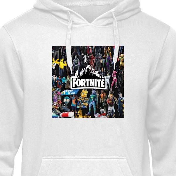 Barn-Hoodie | Mjuk Huvtröja för Barn Fortnite vit 9-11 År