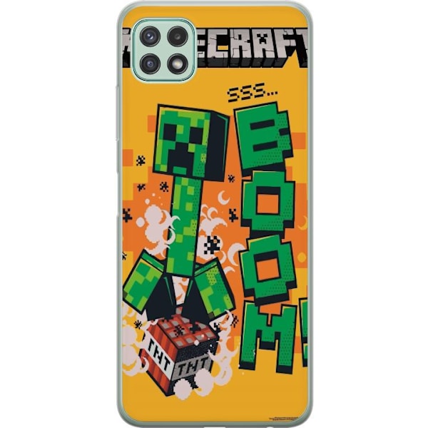 Samsung Galaxy A22 5G Läpinäkyvä kuori Minecraft Boom