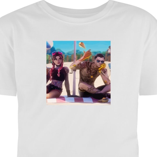 T-shirt til Voksen | Klassisk Voksen T-shirt Fortnite hvid M