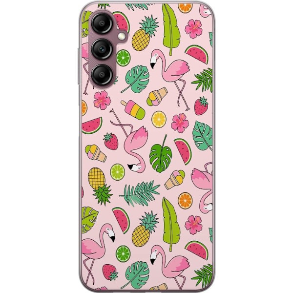 Samsung Galaxy A14 5G Genomskinligt Skal Flamingo