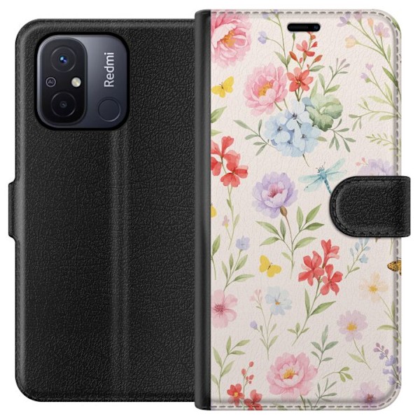 Xiaomi Redmi 12C Plånboksfodral Blommor