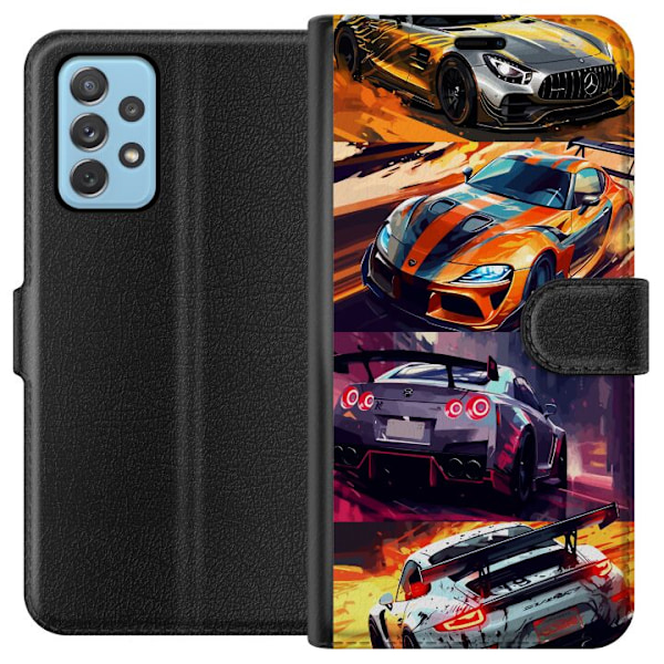 Samsung Galaxy A52 5G Lommeboketui Rallyfeber - intensivt motiv med rallybiler