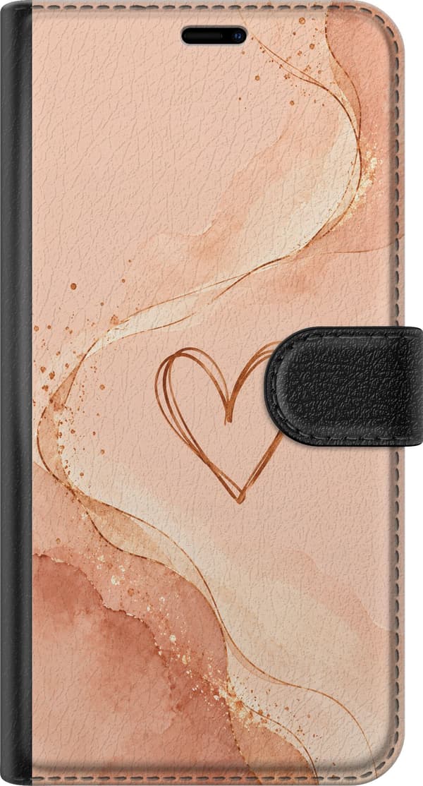 Yhteensopiva Lompakkokotelo Apple iPhone 8 Persikkasydän oranssi