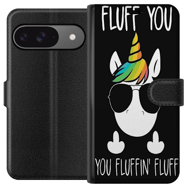 Google Pixel 9 Tegnebogsetui Fluffy Unicorn