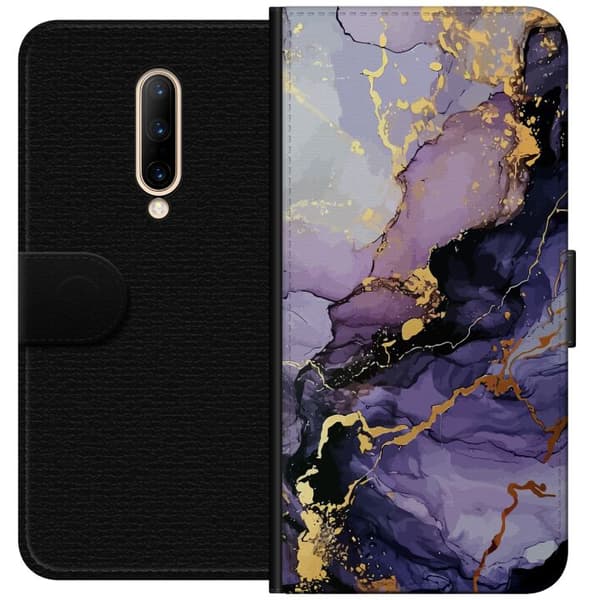 Kompatibelt Plånboksfodral till OnePlus 7 Pro Lila Marmor