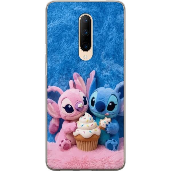 Kompatibelt Mobildeksel til OnePlus 7 Pro Søte blå og rosa figurer med stor cupcake og strøssel rosa