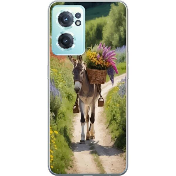 OnePlus Nord CE 2 5G Läpinäkyvä kuori Aasi Eläinaihe Rauhallinen Suunnittelu Luontoaihe Suosittu Koristelu Huumori Graafinen Eläinteema Eksoottin