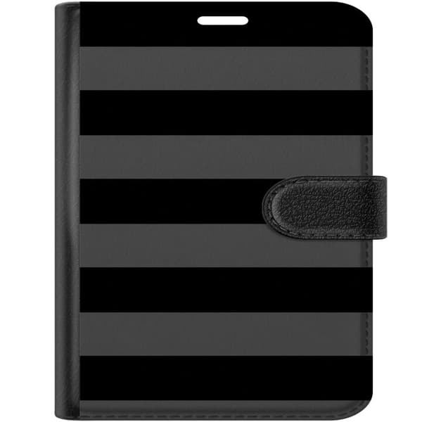 Kompatibelt Lommeboketui til Apple iPhone Duo Svartgrå striper svart