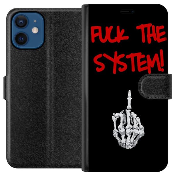 Kompatibelt Plånboksfodral till Apple iPhone 12 Fuck System