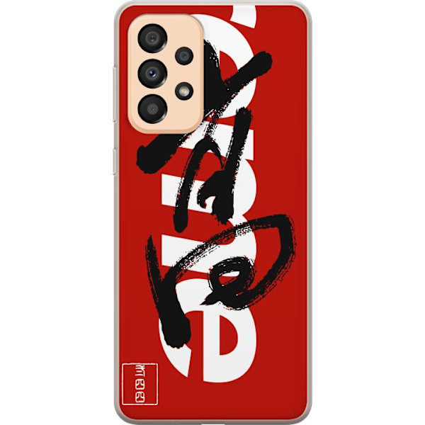 Samsung Galaxy A33 5G Genomskinligt Skal Supreme Röd Graffiti Streetwear Design Modeikon Trend Graffitimönster Populärt Urban Street Fashion