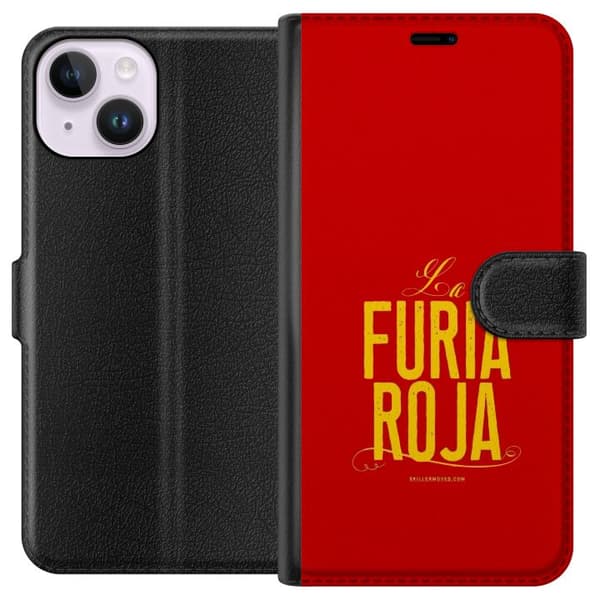 Kompatibel Tegnebogsetui til Apple iPhone 14 La Furia Roja rød