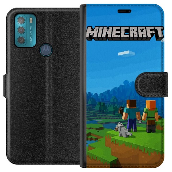Motorola Moto G50 Tegnebogsetui Minecraft Key Art