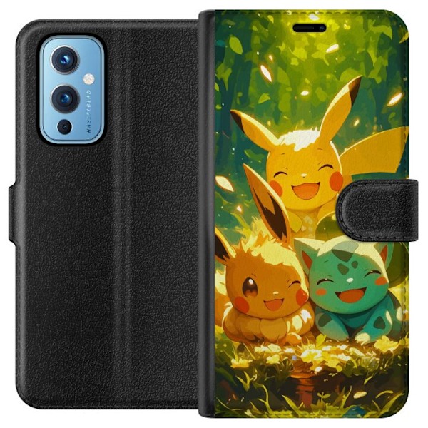 OnePlus 9 Tegnebogsetui Pixelmonster spillestil - farverig des