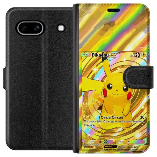 Kompatibel Tegnebogsetui til Google Pixel 7a Gyldne Pikachu EX-samlerkort med regnbueeffekter guld