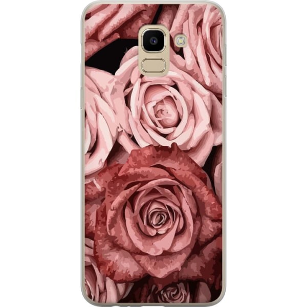 Samsung Galaxy J6 Läpinäkyvä kuori Ruusut