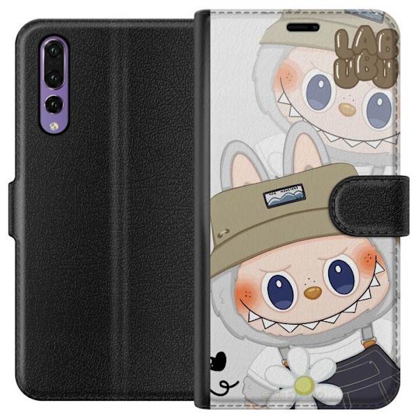 Huawei P20 Pro Tegnebogsetui Labubu Minimal Mood - Enkel og stilren monsterdesign