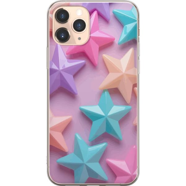 Kompatibelt Mobilskal till Apple iPhone 11 Pro Pastellfärgade stjärnor i mjuk design