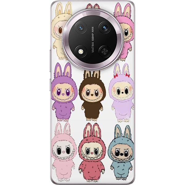 Honor Magic7 Lite Gennemsigtig cover Labubu Pink Monster - Popkunst med Kawaii-touch