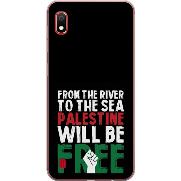 Samsung Galaxy A10 Genomskinligt Skal Free Palestine – politiskt statement med kraftfullt grafiskt uttryck