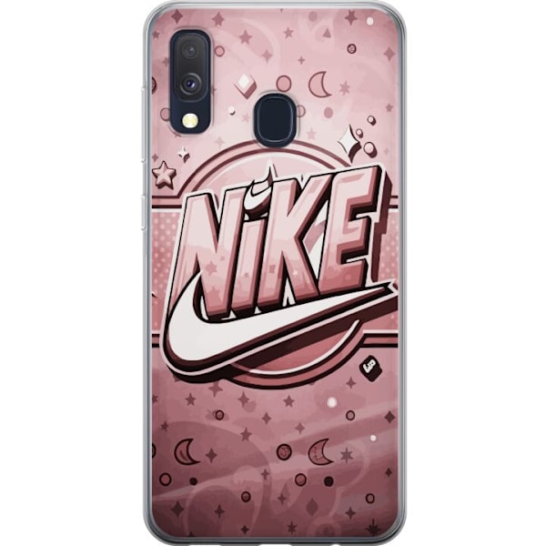 Samsung Galaxy A40 Läpinäkyvä kuori Nike Vaaleanpunainen