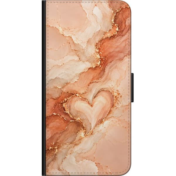 Kompatibelt Plånboksfodral till Samsung Galaxy Note 4 Persikomarmor orange