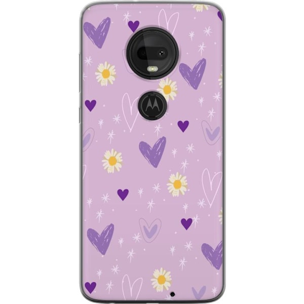 Motorola Moto G7 Gennemsigtig cover Blomster