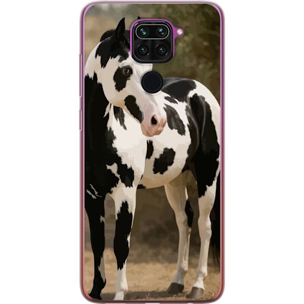 Xiaomi Redmi Note 9 Genomskinligt Skal Vacker Häst – elegant illustration av hästmotiv