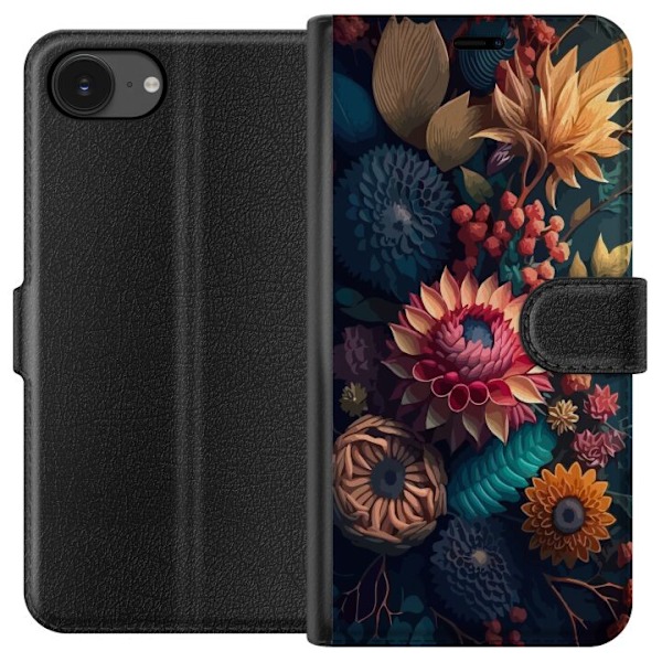 Apple iPhone 16e Plånboksfodral Blommor
