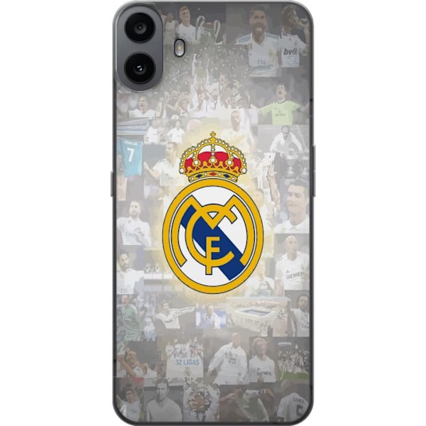 Nothing CMF Phone 1 Läpinäkyvä kuori Real Madrid -emblem Jalkapallokerho Tunnuksella Valkoinen Kulta Design Mestarien Liiga Mestari La Liga Fanit I