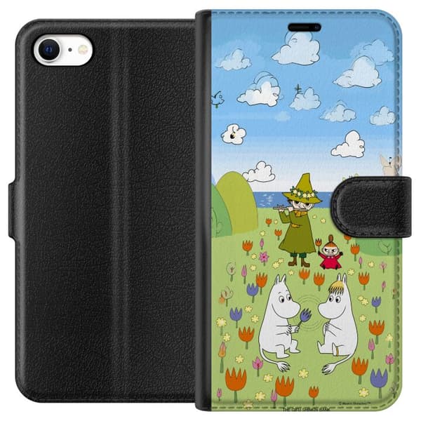 Kompatibel Tegnebogsetui til Apple iPhone 6 Mumin i blomsteräng grøn