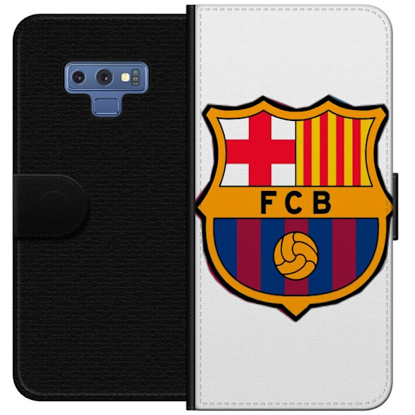 Samsung Galaxy Note9 Plånboksfodral FC Barcelona Emblem Fotboll Katalonien Blå Röd Klubblogo Stolthet La Liga Fans Ikoniskt Motiv
