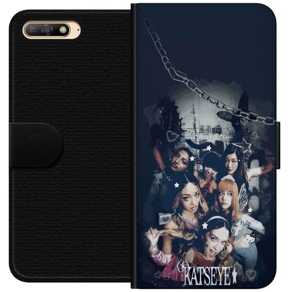 Kompatibel Tegnebogsetui til Huawei Y6 (2018) KATSEYE sort