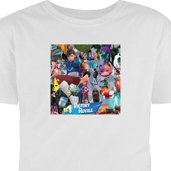 Barn-T-shirt | Bekväm T-shirt för Barn Fortnite vit 9-11 År