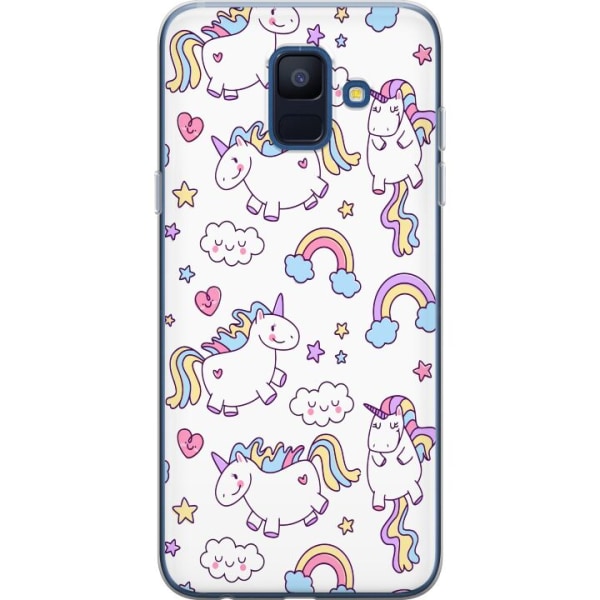 Samsung Galaxy A6 (2018) Gennemsigtig cover Unicorn Mønster