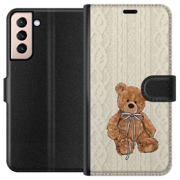 Samsung Galaxy S21 Lommeboketui Liten Bamse – klassisk bamse i enkel design