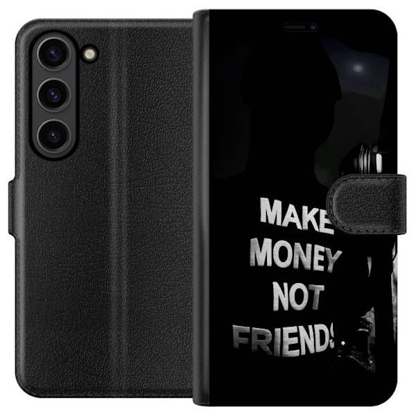 Samsung Galaxy S24+ Plånboksfodral Make Money Not Friends Citat Streetwear Textmotiv Trend Pengar Livsstil Grafiskt Motiv Urban Fashion