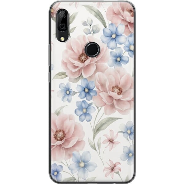 Huawei P Smart Z Genomskinligt Skal Romantiska blommor
