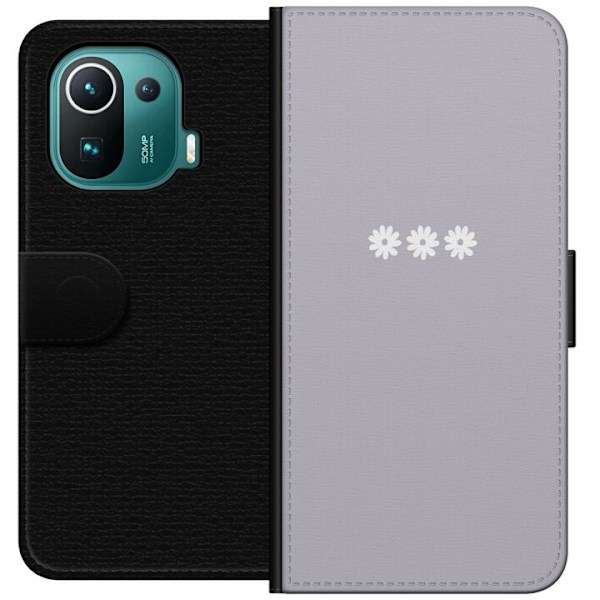 Xiaomi Mi 11 Pro Lompakkokotelo Lila Blomminimalismi - tyylikäs kukkakuva lila taustalla