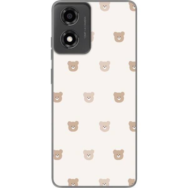 Motorola Moto E14 Läpinäkyvä kuori Teddy-tausta - söpöt teddykarhut pehmeällä taustalla