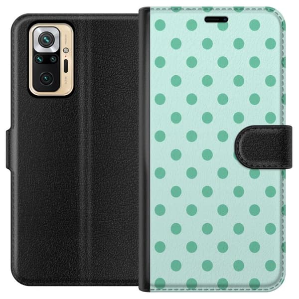 Kompatibel Tegnebogsetui til Xiaomi Redmi Note 10 Pro Turkise mintprikker turkis