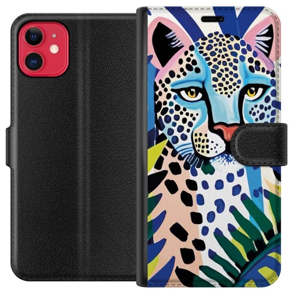Kompatibel Tegnebogsetui til Apple iPhone 11 Livlig Leopard