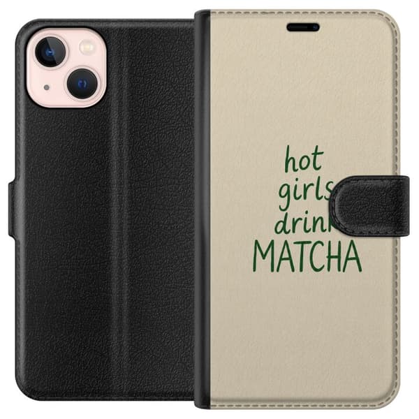 Kompatibel Tegnebogsetui til Apple iPhone 13 mini Matcha-piger beige