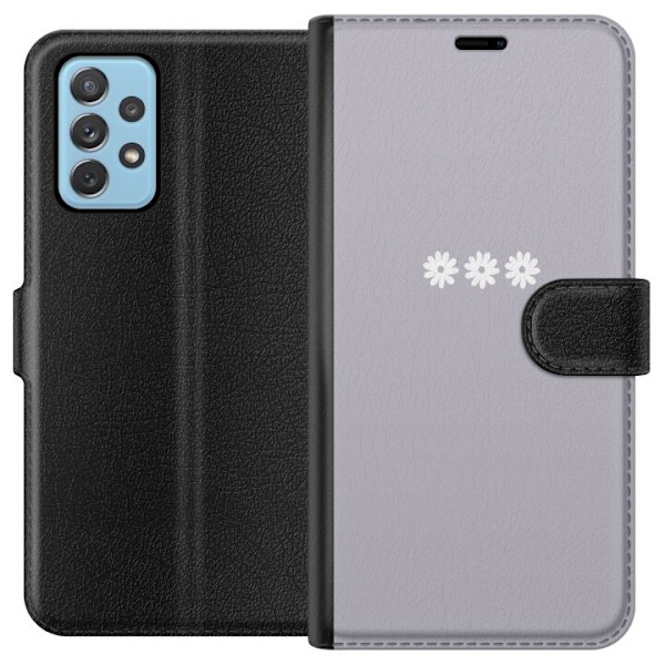 Samsung Galaxy A52 5G Lompakkokotelo Lila Blomminimalismi - tyylikäs kukkakuva lila taustalla