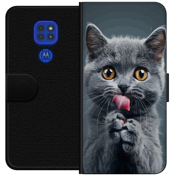 Motorola Moto G9 Play Plånboksfodral Katt