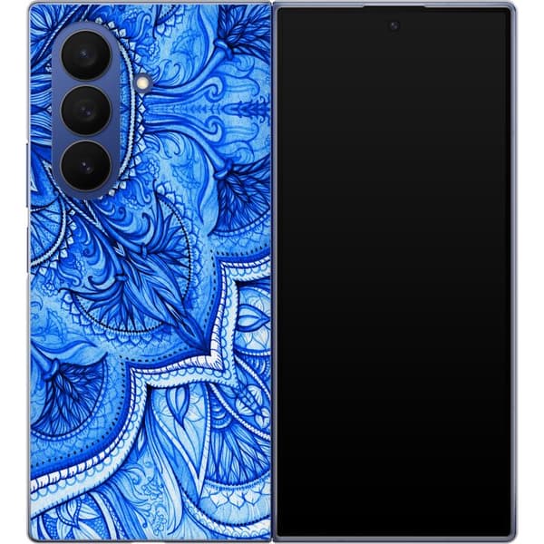 Kompatibelt Mobildeksel til Samsung Galaxy Z Fold7 Blå paisley blå