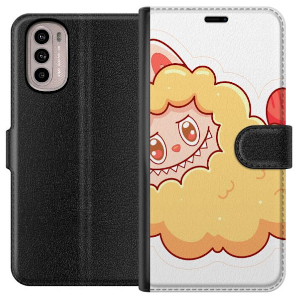 Motorola Moto G41 Lompakkokotelo Labubu Pesukarhu Pop Mart Hahmo Keräilyesine Söpö Suunnittelu Suosittu Teema Taideteos Leikkisarja
