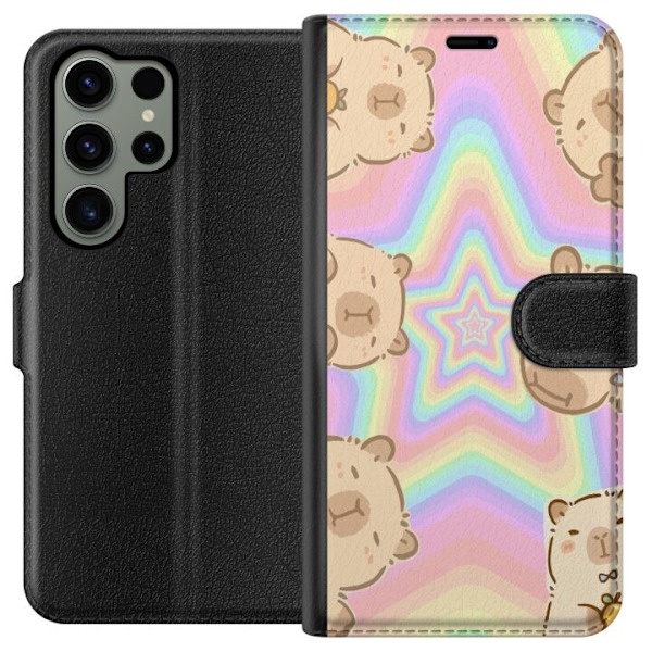 Samsung Galaxy S23 Ultra Tegnebogsetui Kawaii Capybara Galaxy