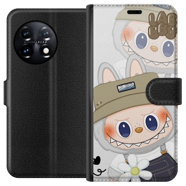OnePlus 11R Tegnebogsetui Labubu Minimal Mood - Enkel og stilren monsterdesign