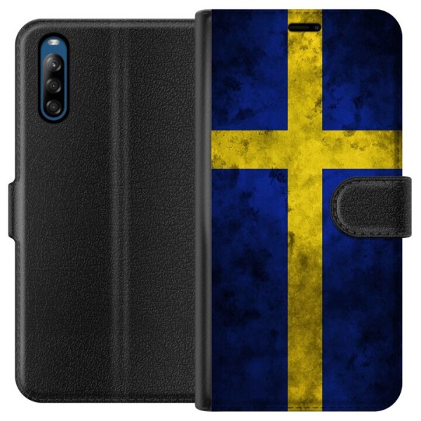 Sony Xperia L4 Lompakkokotelo Ruotsin Lippu