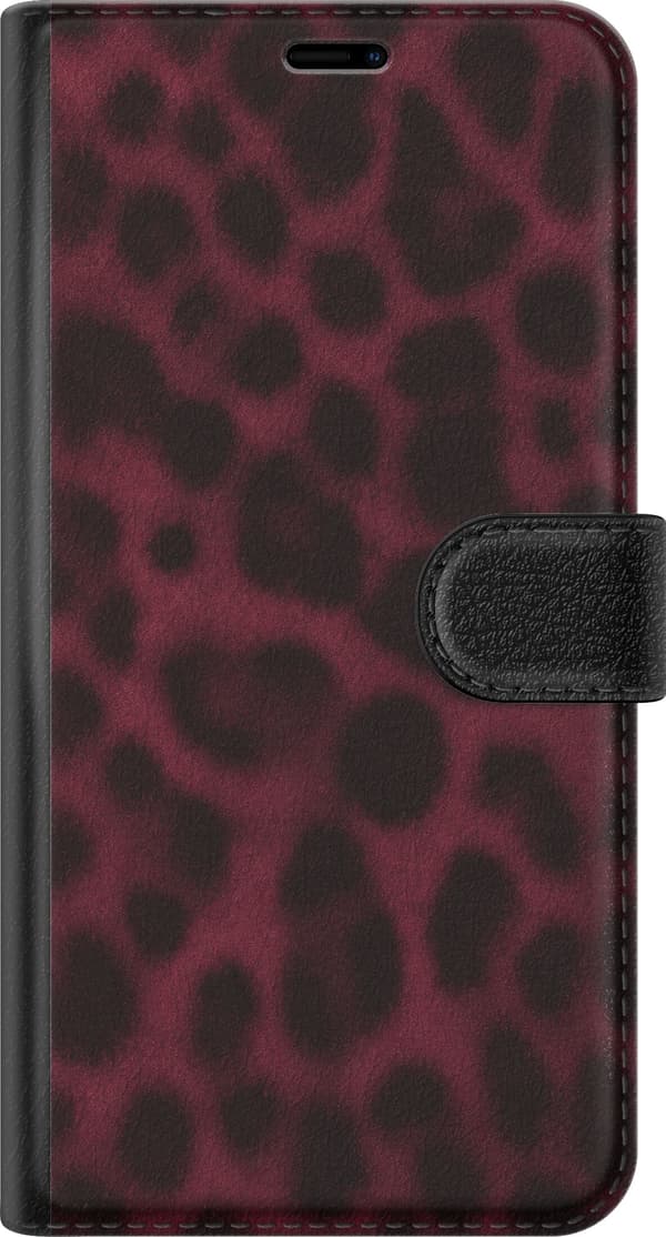 Kompatibelt Plånboksfodral till Apple iPhone 11 Vinröd leopard röd